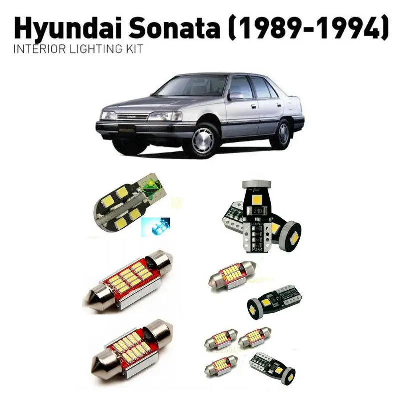 Светодиодные внутренние фары для Hyundai sonata 1989 1994 8 шт. светодиодные автомобилей