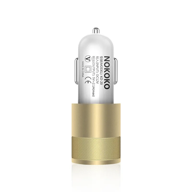 USB Автомобильное зарядное устройство 12 В USB Универсальное автомобильное зарядное устройство адаптер алюминиевый двухпортовый USB адаптер для samsung huawei для iPhone 5S 5 6S