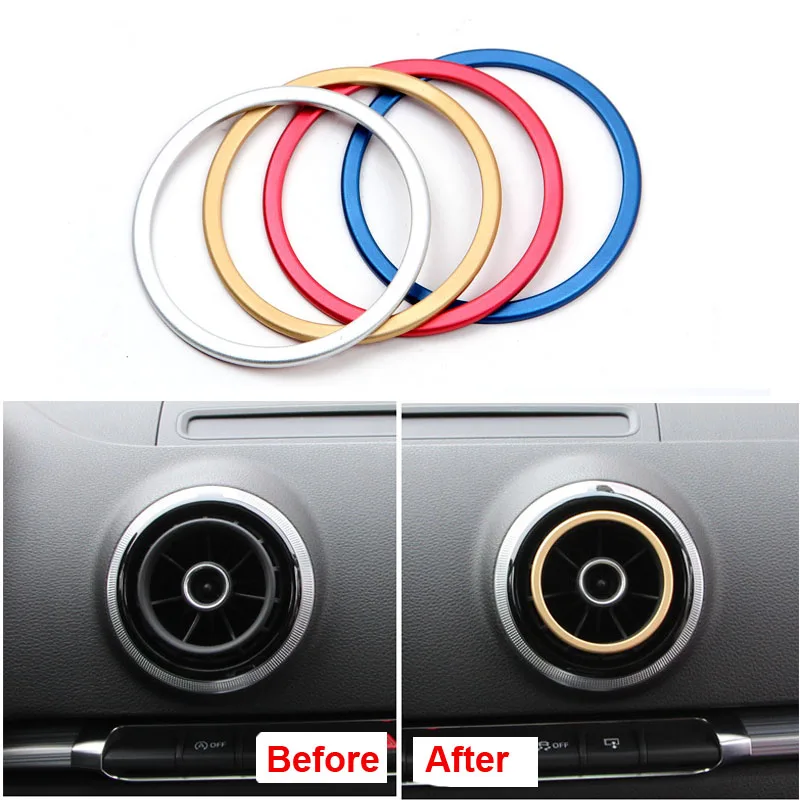 

Car Interior Accessories Circle Stickers For AUDI A3 Air-Conditioning Outlet Aluminum Alloy Stickers Car Styling Stickers