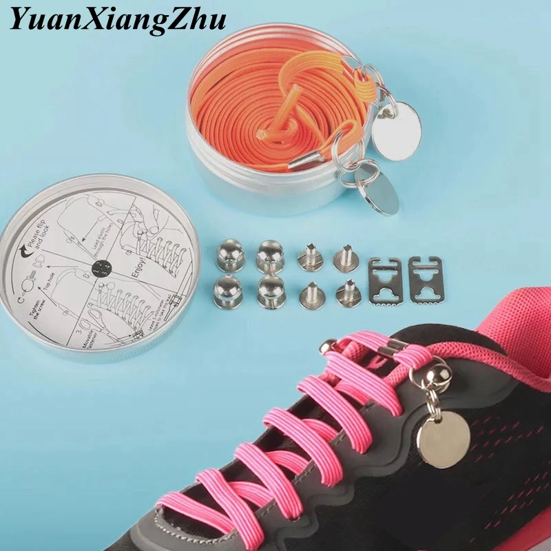 

1Pair 100CM 12 Colors Quick No Tie Lazy Shoelces For Chidren and Adults One Hand Laces Sport Flat Athelic Casual Shoes Laces