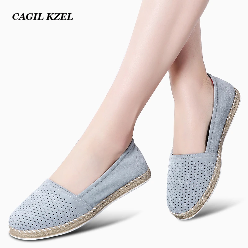 CAGILKZEL/2019 весенние кожаные женские балетки замшевая обувь на плоской подошве