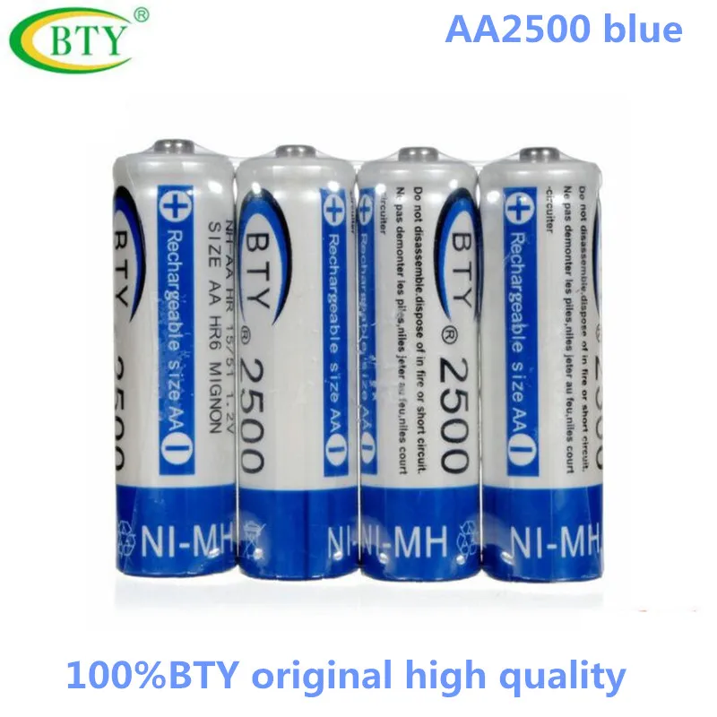 Аккумуляторные батареи BTY 2500 NIMH перезаряжаемые батарейки AA 1 2 в аккумуляторы 2A 16