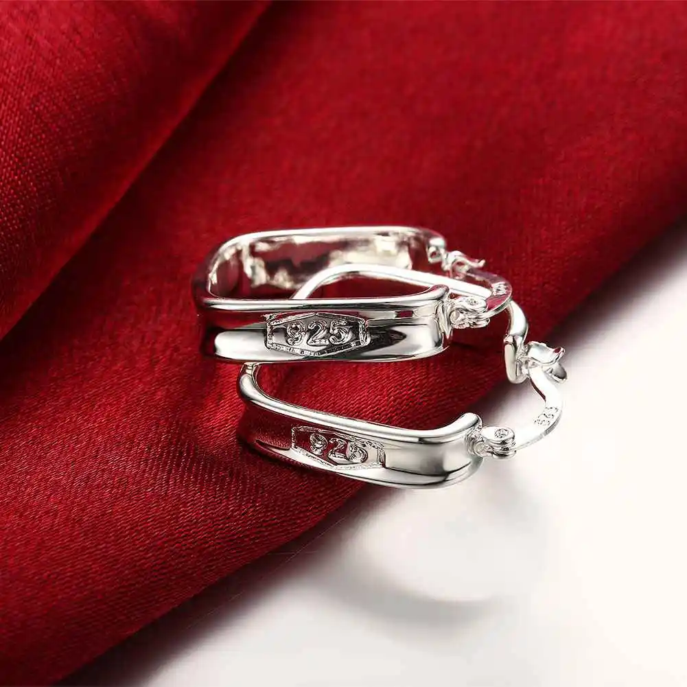 Простые Модные Стильные посеребренные модные квадратные серьги ювелирные