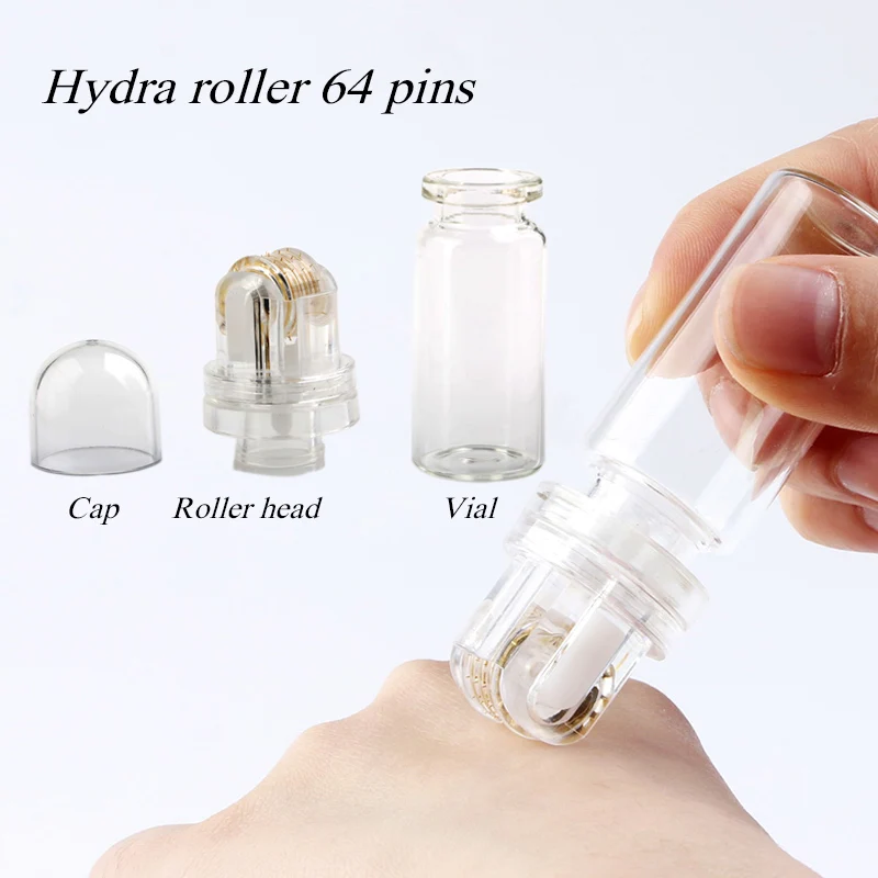 

New Hydra roller needles Titanium needle Hydra Roller 64 Gold Tips Anti-Aging for Hyaluronic Acid Skin care Tighten Whiten