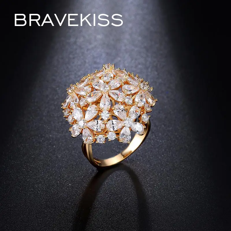 BRAVEKISS 2019 Новинка кластер грушевидной огранки с имитацией фианита роскошные
