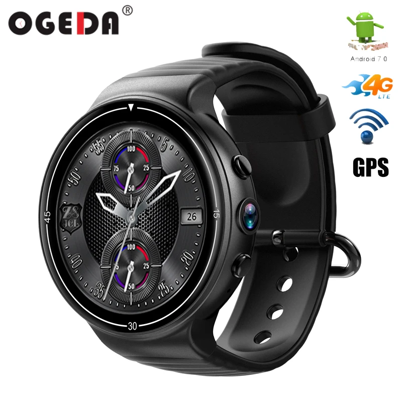 Смарт часы мужские спортивные Роскошные для отдыха Android 7 0 4G LTE 1 Гб + 16 ГБ память SIM