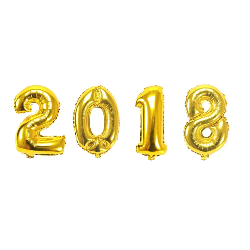 July лес 4 шт 16 дюймов номер 2018 фольга шары цифры Гелиевый шар с новым годом