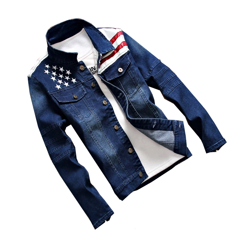 2017 Новое поступление Для мужчин джинсовая рубашка модные отложной воротник