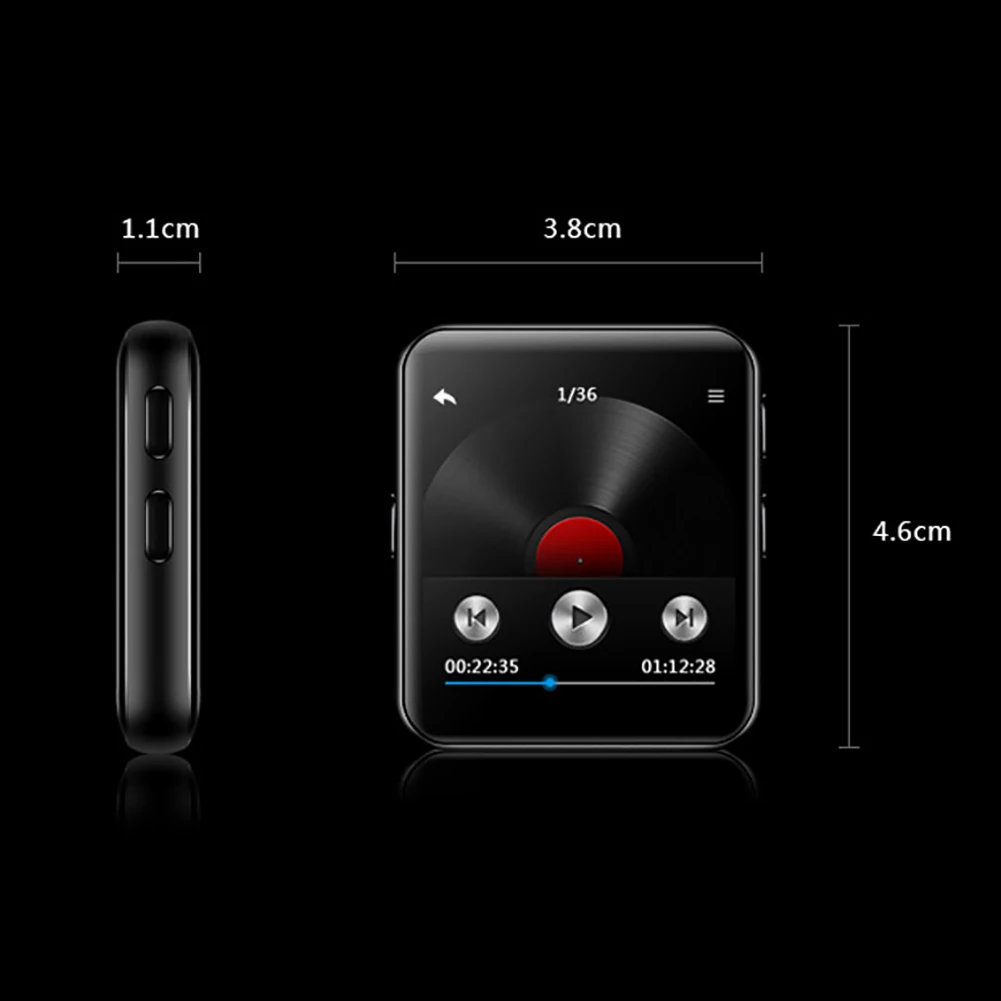 Мини-клип Bluetooth 4,2 MP4 плеер металлический сенсорный экран HIFI без потерь Звук Музыка Видео плеер Поддержка FM, рекордер, A-B Повтор