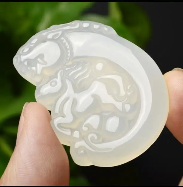 Натуральный подлинный агатовый халцедон кулон для мужчин и женщин стиль Дракон