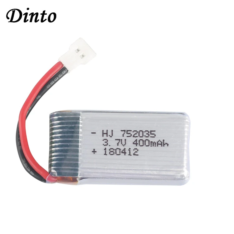 Dinto 400 мА/ч 3 7 V 752035 Перезаряжаемые Lipo Батарея для Eachine H99W JJRC литий полимерные