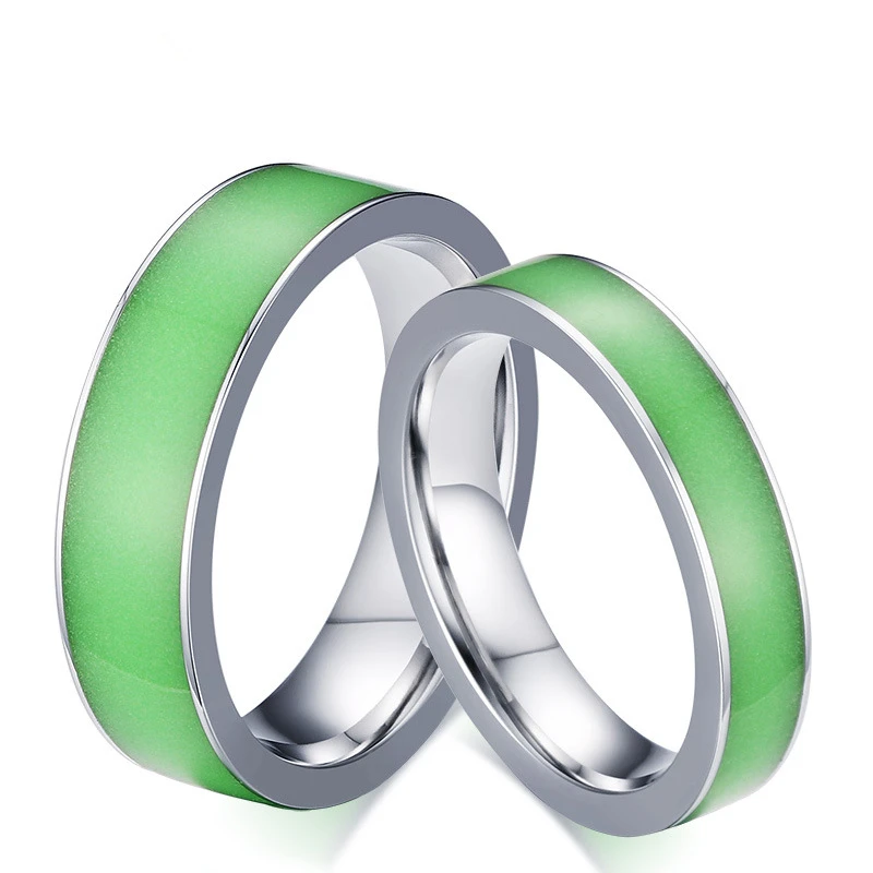 2016 титановая сталь зеленое светящееся кольцо Индивидуальные Кольца для мужчин и