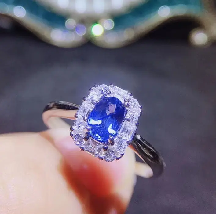 Женское кольцо с природным голубым сапфиром 0.6ct J8123106 | Украшения и аксессуары