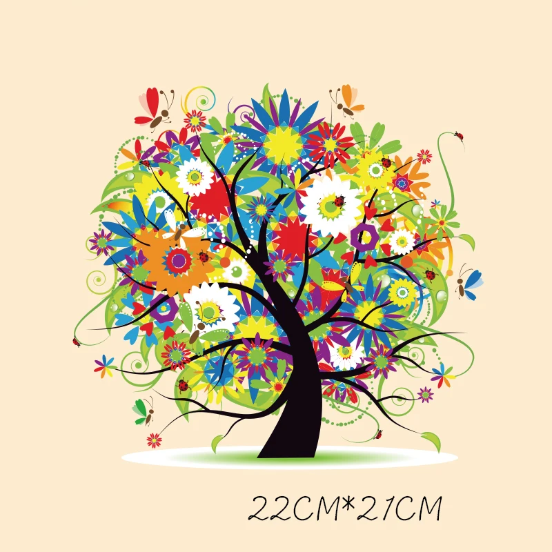 2017 модные наклейки с цветами и деревьями для утюга переводные одежды моющиеся