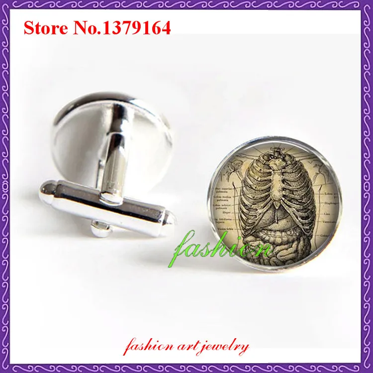 Запонки с анатомией человека запонки горла готические ювелирные изделия доктор