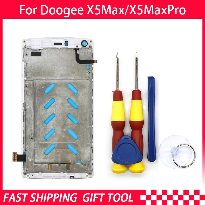 Сенсорный ЖК экран дисплей для Doogee X5max/X5max pro дигитайзер в сборе с рамкой запасные