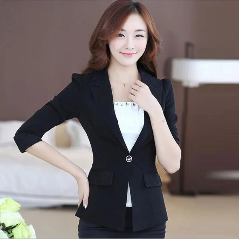 2021 женский пиджак куртки с длинными рукавами Сезон весна осень Кружевные Блейзер