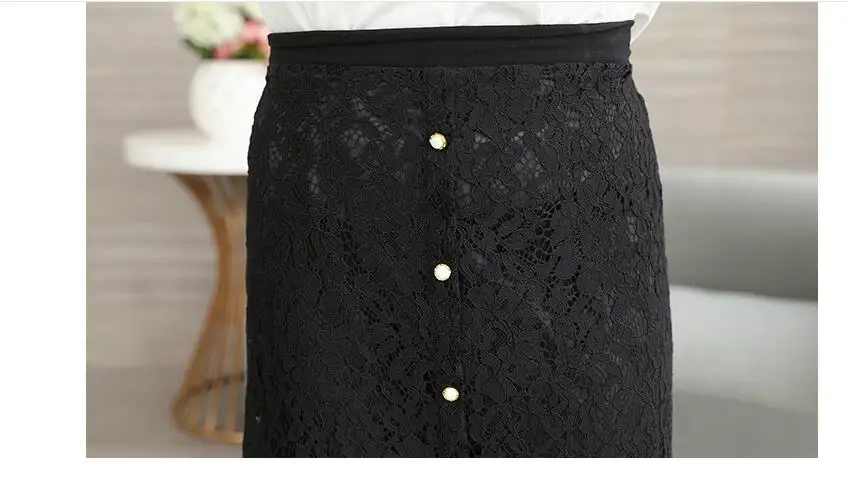 Women's Skirt High Waist Pencil Summer Fashion Women long Length Lace Lady Skirts Plus Size Y076 | Женская одежда