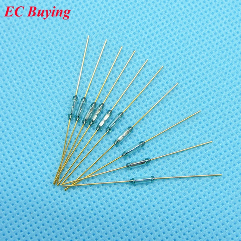 

50pcs Reed Switch 1.8 *7mm Magnetic Control Switch Green Glass Reed Switches Glass Normally Open Contact For Sensors NO