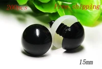 free shipping15mm large size high quality black safety eyes with washer 200pcs100pairs