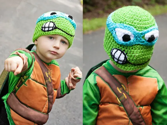 as photo Детская шапка TMNT, детская шапка черепашка, рождественский подарок для детей, Детский костюм Tmnt на Хэллоуин, вязаная шапка TMNT - Цвет: as photo