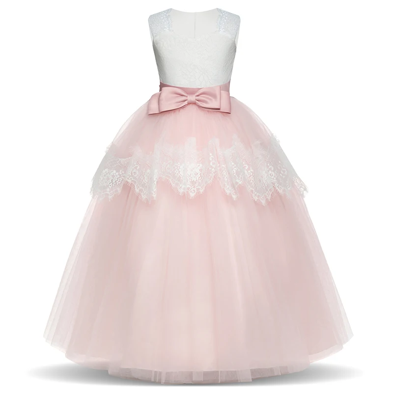 Girls Christmas Formal Dress Elegant Long Prom Dresses For Children Princess Wedding Party Embroidery Gowns Age 6-14Y | Детская одежда