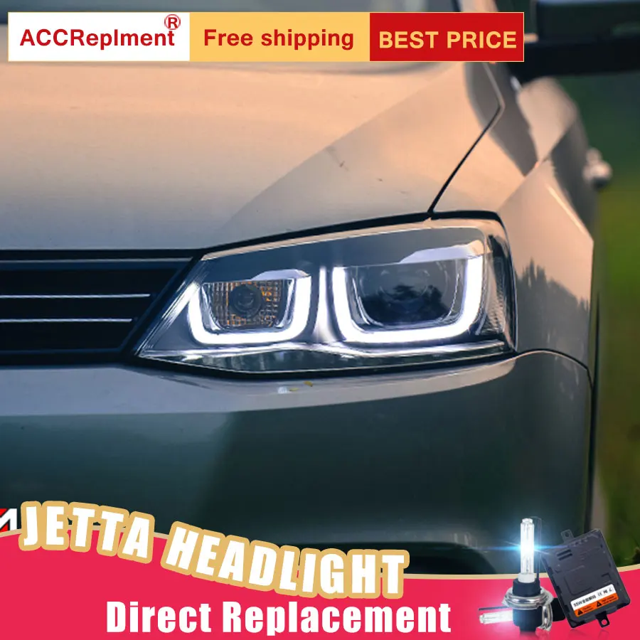 2Pcs LED Headlights For VW Jetta 2012-2015 led car lights Angel eyes xenon HID KIT Fog Daytime Running Lights | Автомобили и
