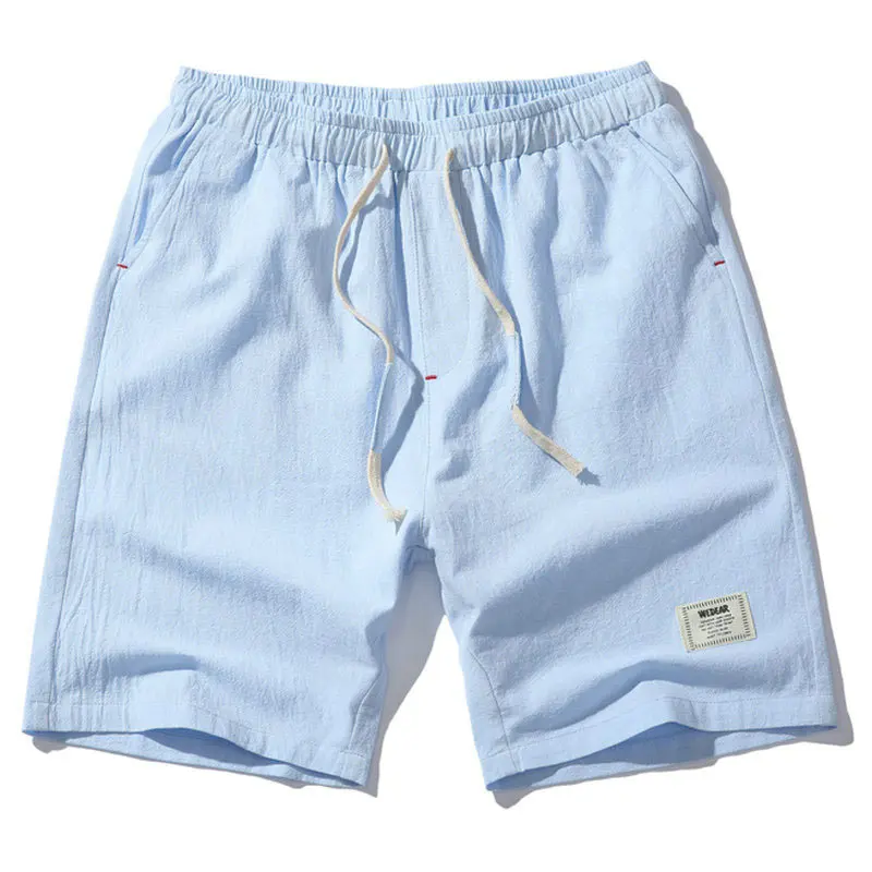 

Hot Fashion Men Short Pants Summer Linen Men Shorts Casual Slim Solid Beach Bermuda Shorts
