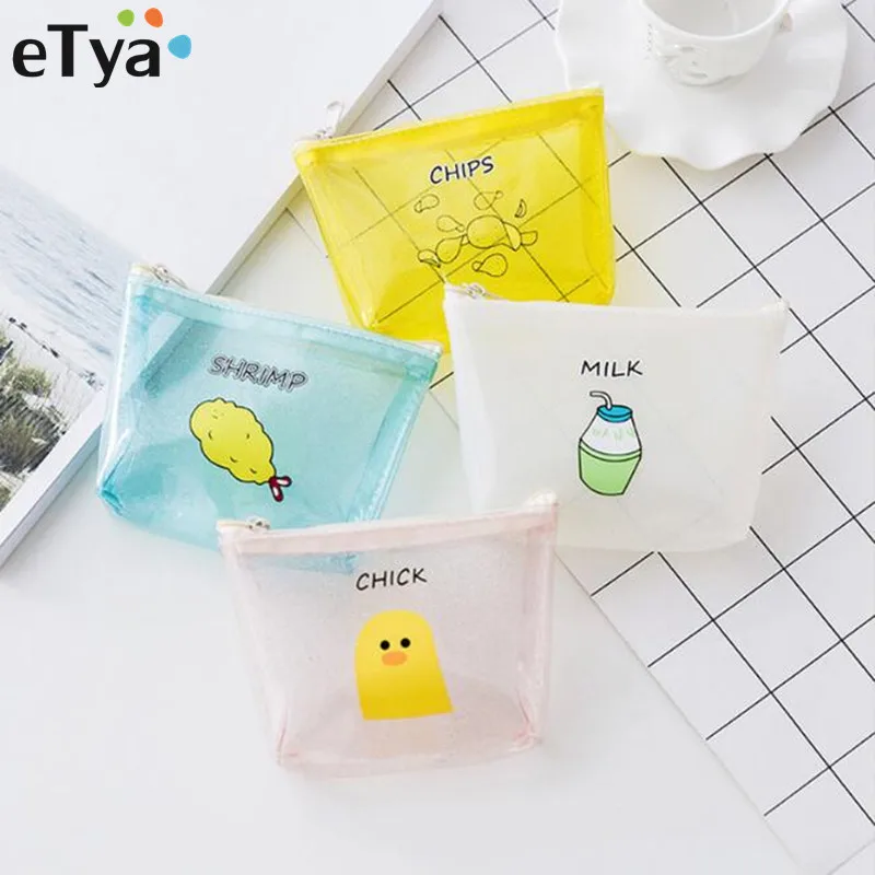 ETya мультфильм милые маленькие кошельки сумка ПВХ молния Мини девушка леди изменить деньги ключница кошельки Детский кошелек подарок