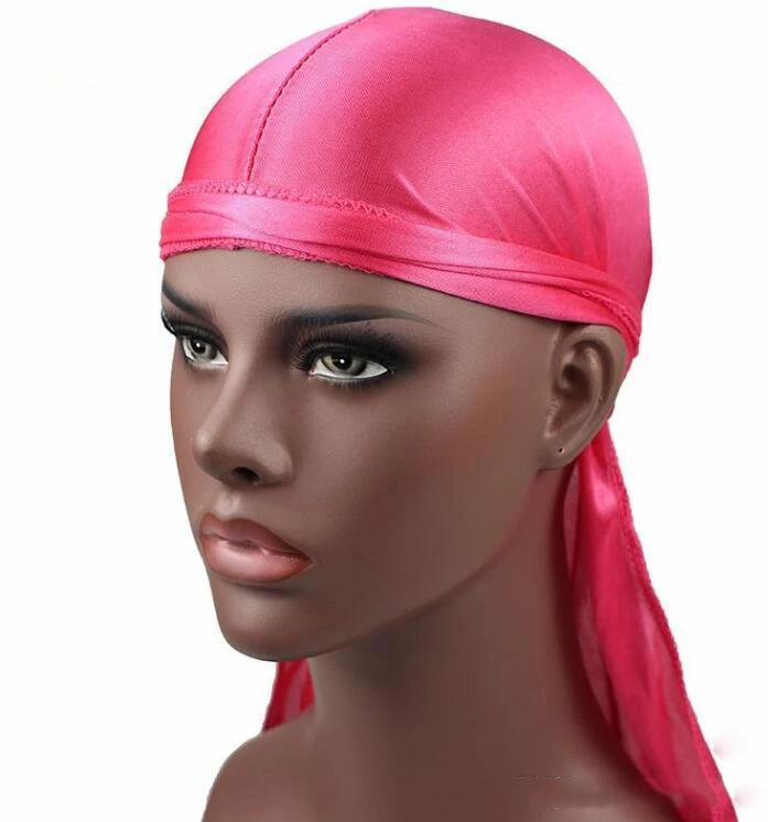 

Fashion Men's Satin Durags Bandana Turban Wigs Men Silky Durag Headwear Headband Pirate Hat Hair Accessories