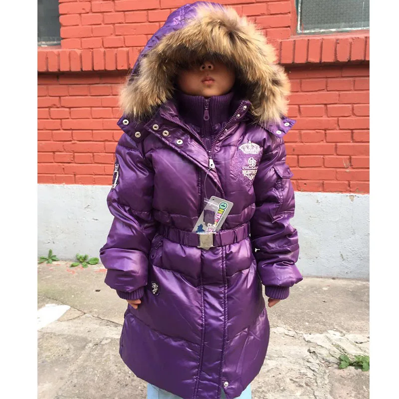 Бесплатная Доставка Высококачественный Пуховик для Девочек Пуховое Пальто