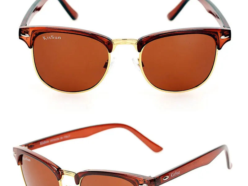 UV400 зеркальные красный луч защиты Sunglass Для женщин зеркало поляризованные очки полу-оправы солнцезащитных очков для Для женщин очки коричневый бренд