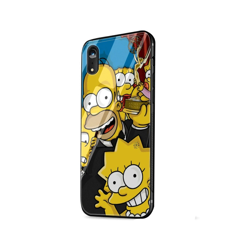Чехол для мобильного телефона Desxz стеклянные Симпсоны iPhone X XR XS Max 6 6s 7 8 Plus 5 5S SE |