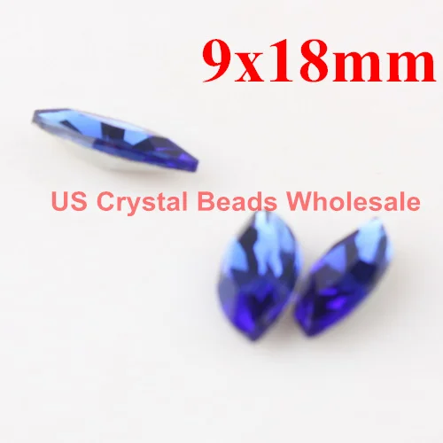 

Free shipping! Wholesale 100pcs/lot AAA TOP quality 9X18mm marquise crystal fancy stones blue colour F1605