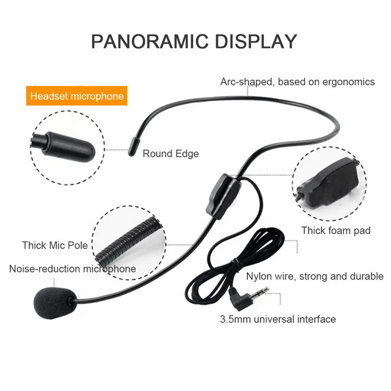 Универсальный 3 5 мм мини портативный микрофон с проводной гарнитурой зажим для