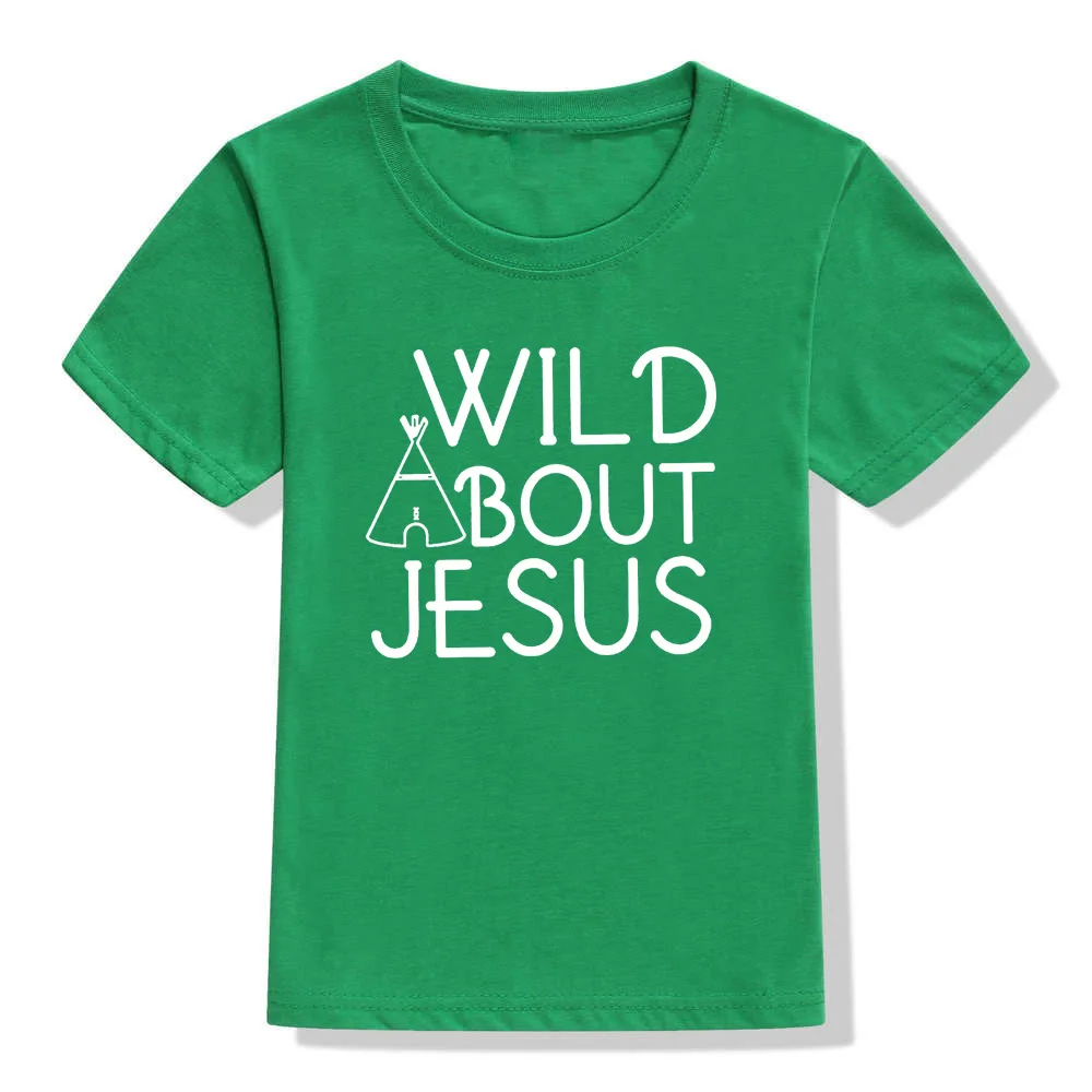 Wild Bout/Детские топы с надписью «Jesus», летняя футболка для маленьких девочек Детская футболка с короткими рукавами летняя одежда для маленьких девочек Футболка