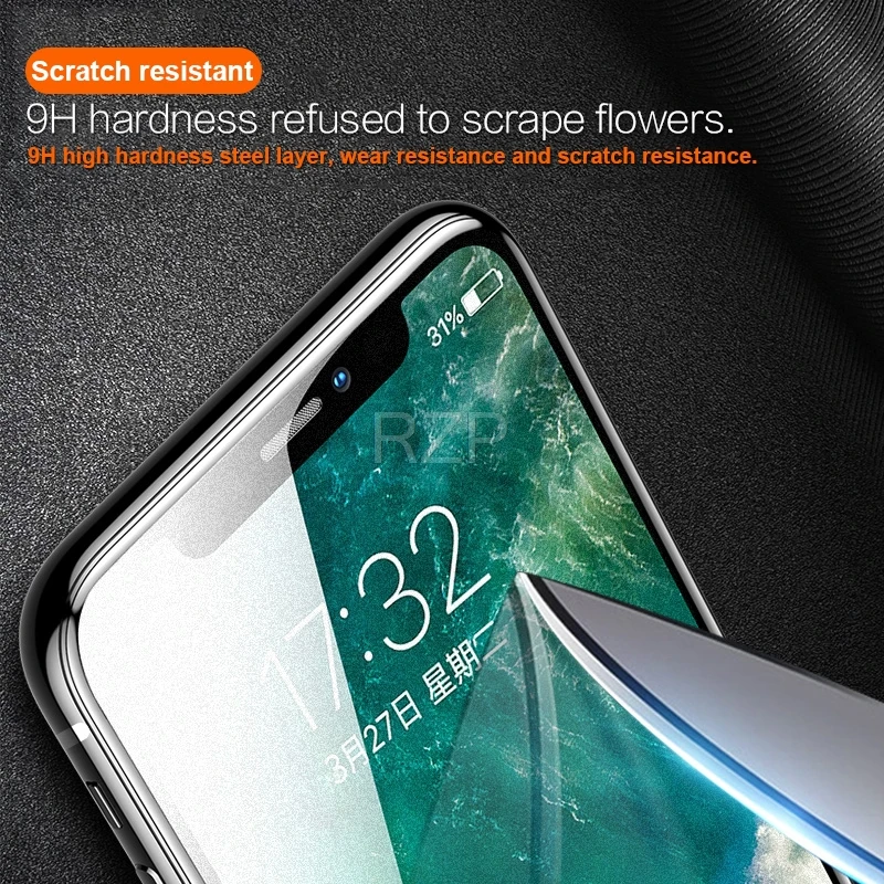 RZP 5D полное покрытие экрана протектор на Apple iPhone X XS Max XR 6 6s 7 8 Plus закаленное стекло