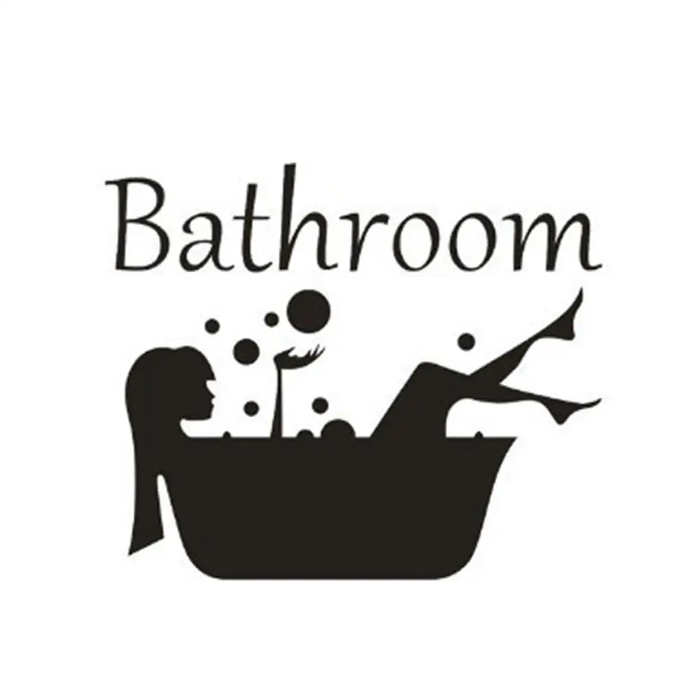 Настенные Стикеры для ванной комнаты с буквенным принтом съемные художественные
