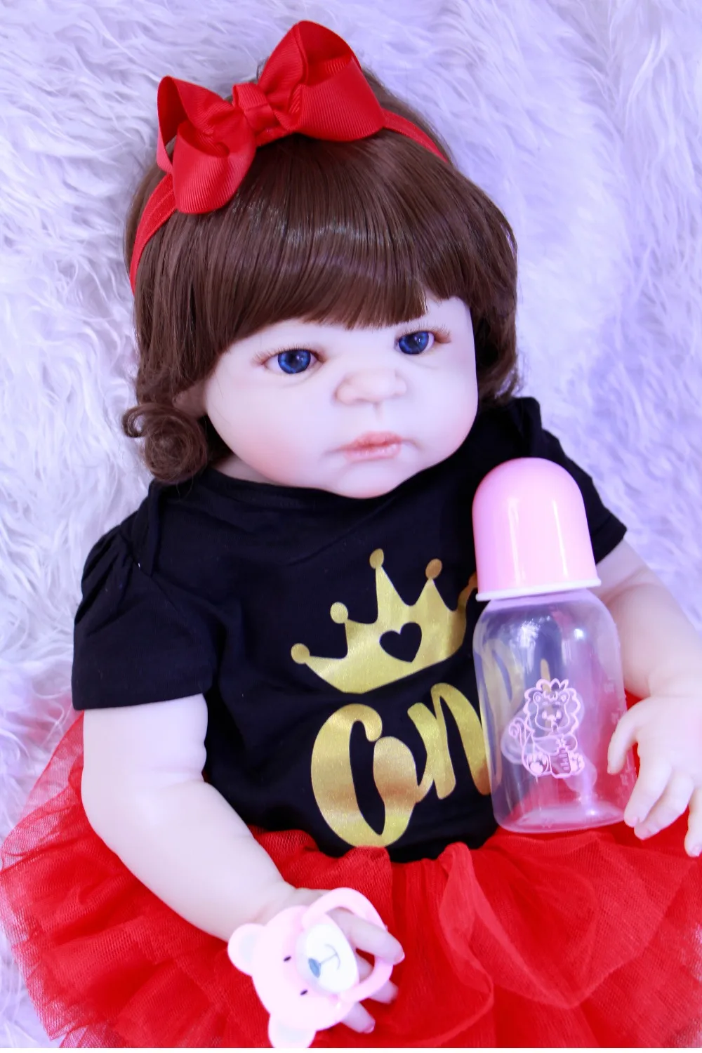 23 &quot57 см полный силиконовые возрождается для маленьких девочек куклы Bebe