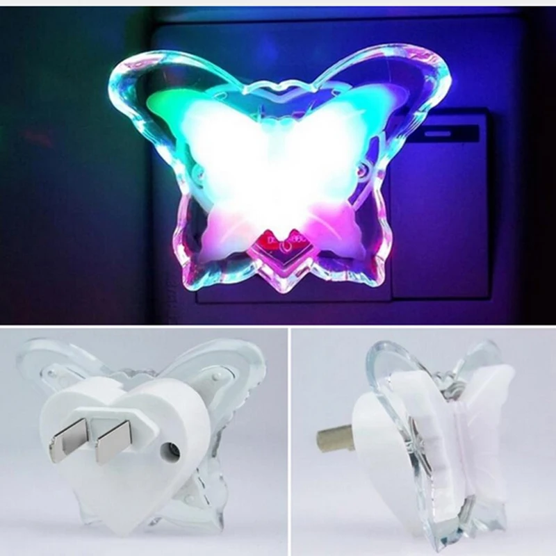 LED Бабочка ночной Светильник Энергосбережение Прекрасный Цвет RGB Романтический