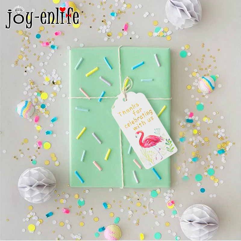 20 шт Фламинго бумажные бирки для подарков карты спасибо за нас подвесной конфет