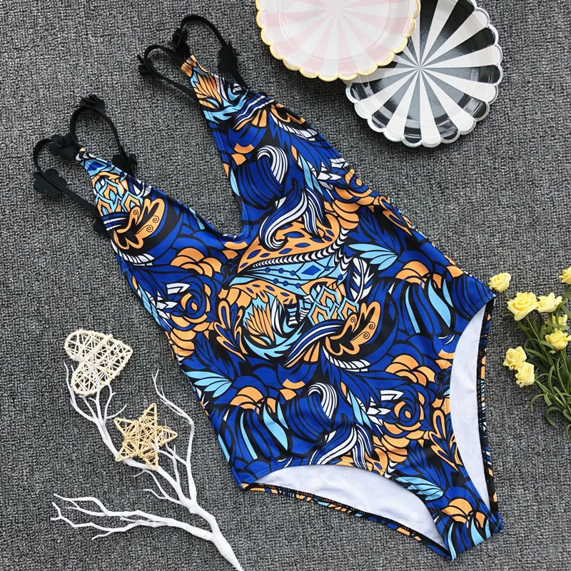 Midou сексуальный женский цельный купальник 3D Цветочный ремень открытая спина боди