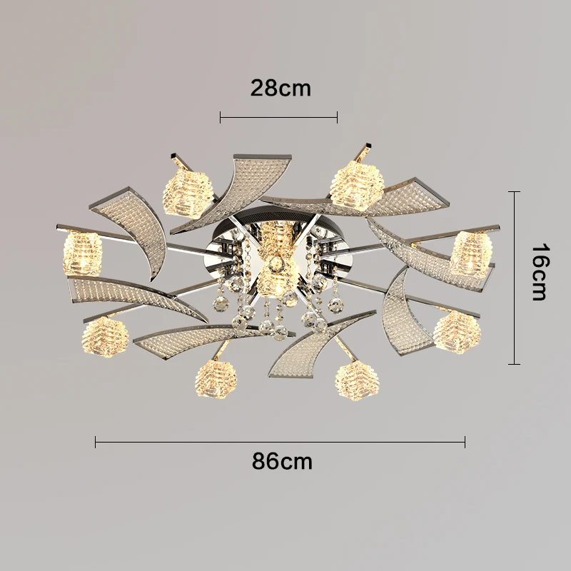 

Креативная светодиодная Хрустальная потолочная лампа для гостиной, современная простая атмосферная Европейская ресторанная лампа, Светод...