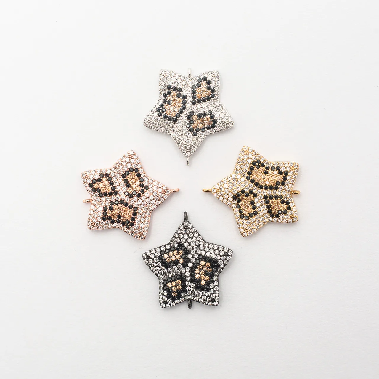 Complete animal charms bracelet jewelry connector accessories for diy bracelet making copper zircon micro pave cz wholesale