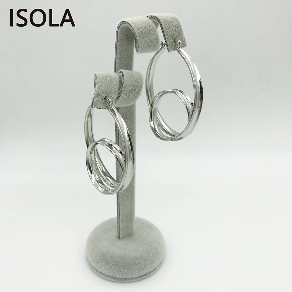 Висячие серьги ISOLA высокое качество полые закрученные цинковый сплав эффектные