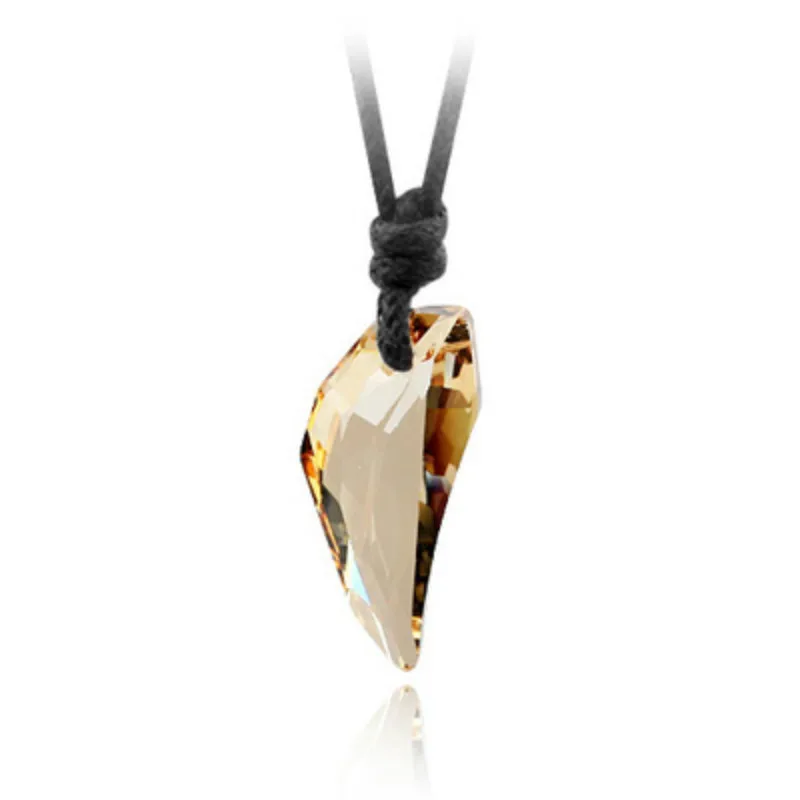 DoreenBeads Synthesis Crystal Multicolor Blue Pink Transparent Spike Pendants Black Leather Chain Fashion Jewelry 1 Piece 2018 | Украшения