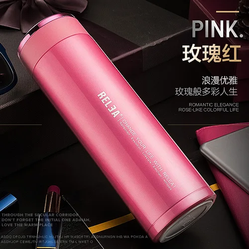 450ml rose bottle 450 мл Вакуумный термос из нержавеющей стали для кофе, бутылка для воды, для офиса, для путешествий, туризма, двойной слой, термос, BPA бесплатно - Цвет: 450ml rose bottle