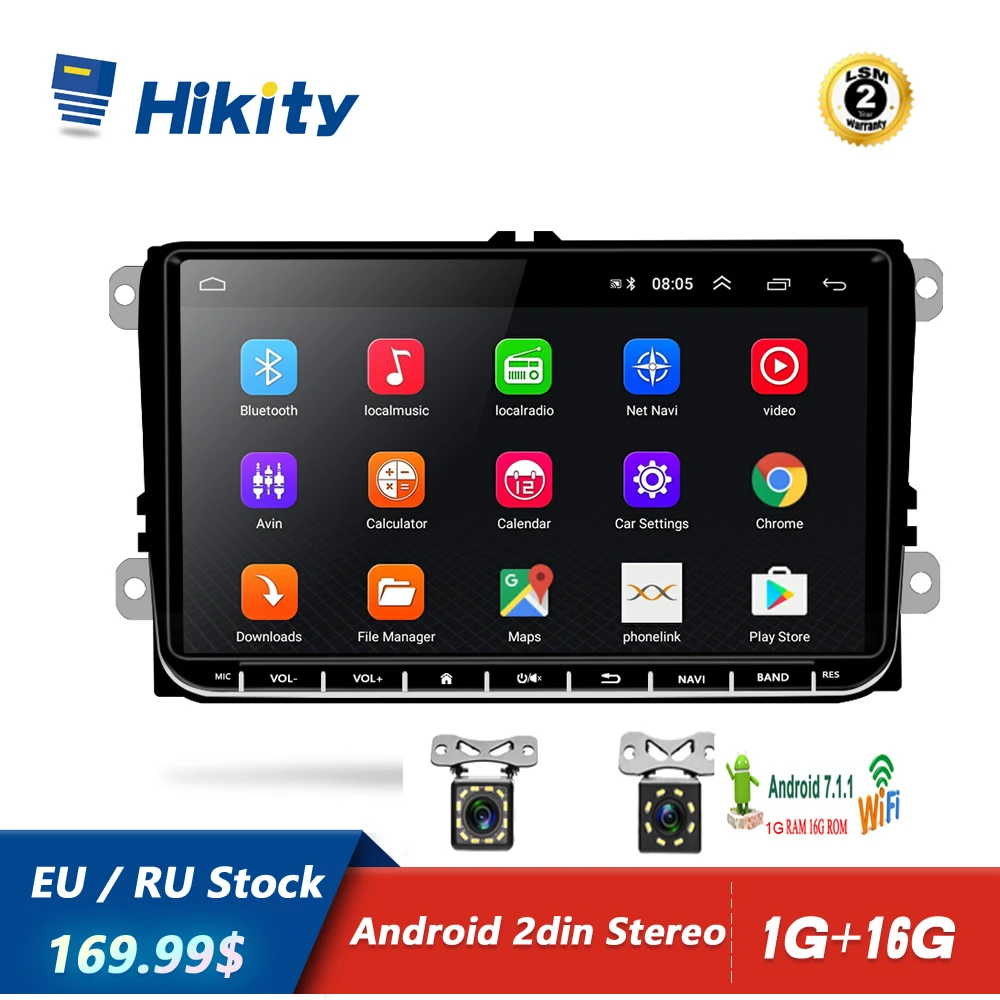 Автомагнитола Hikity мультимедийный плеер на Android с 9 &quotэкраном GPS Bluetooth для Passat Golf MK5
