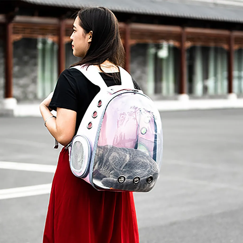 New fashion space capsule shaped pet bracket breathable spacious backpack dog out travel bag portable cat | Дом и сад