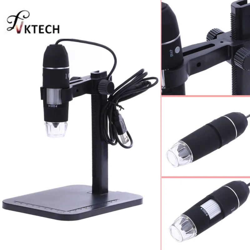 USB Digital Microscope 800X 1000X 8 LED 2MP Endoscope Microscopio Magnifier Camera with Stand | Инструменты